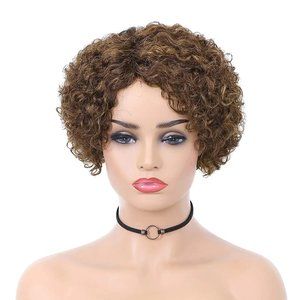 Side Part Pixie Cut Bob Human Hair Wigs